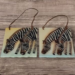 GLASS TILE WALL WINDOW HANGING ZEBRA